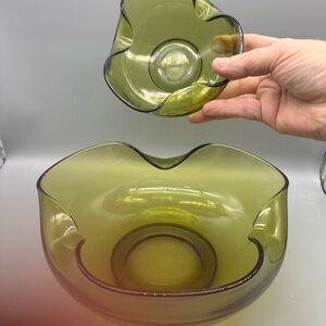 Anchor Hocking Olive Glass Bowl for chips and dips